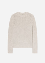 Fitted Crew Sweater in Cashmere Silk  - Arctic - CO Collections